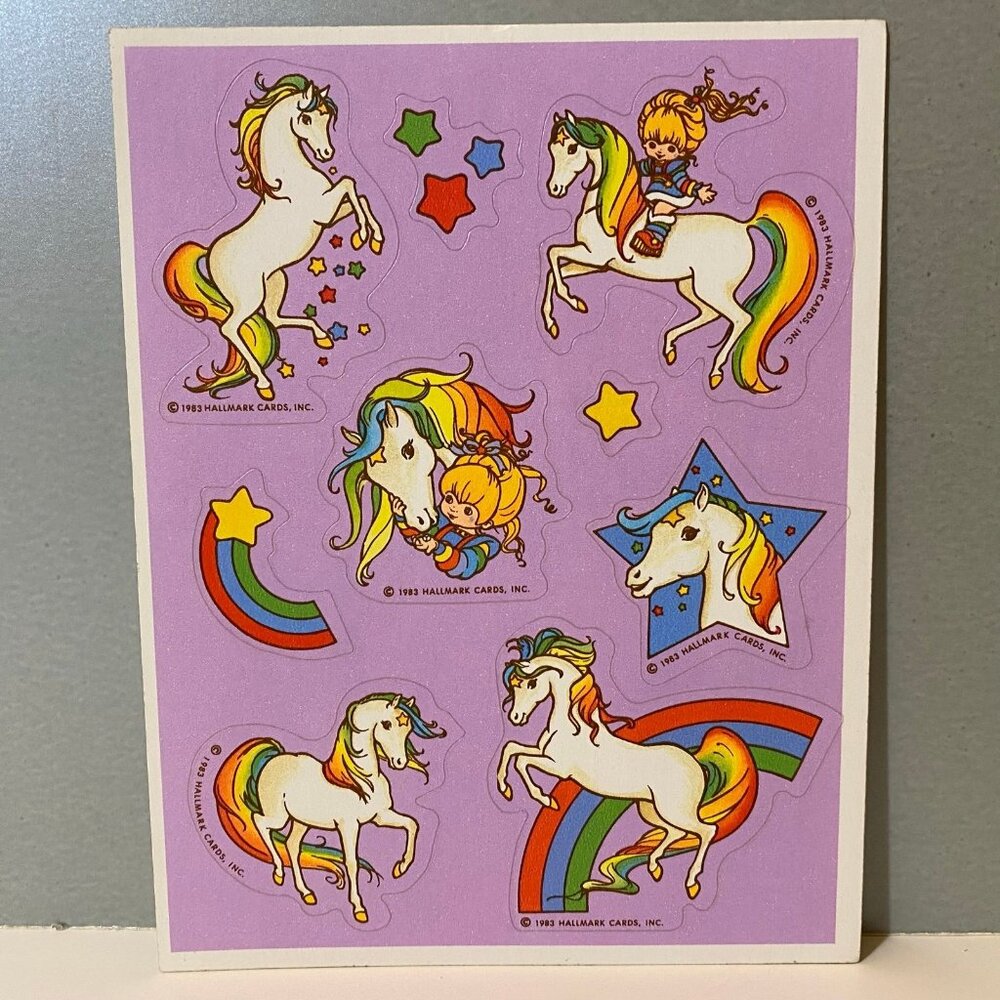Vintage Hallmark Rainbow Brite & Starlite Unicorn Stickers